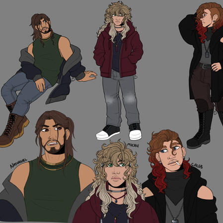3 fullbodies, 3 busts, unshaded
