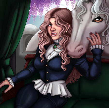 Halfbody, Slightly Painterly, Extra figure (halfbody), detailed background