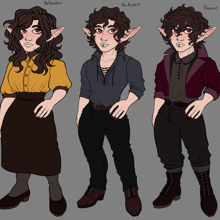 Fullbody Chibi, alternate form/outfits, unshaded