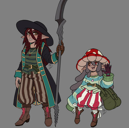 Fullbody and fullbody chibi, unshaded